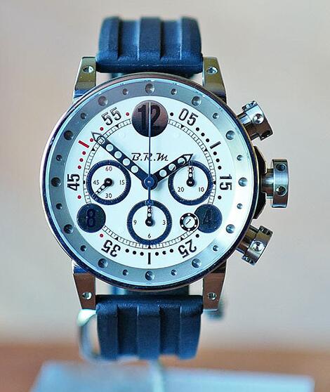 Replica BRM Watch V12 AUTOMATIC DATE CHRONOGRAPH WHITE & SILVER 44MM V12-44-GTB